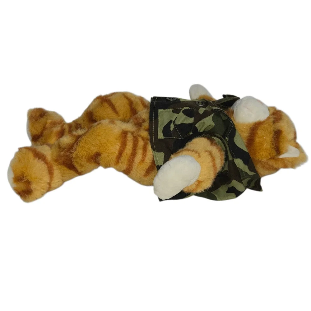 Build A Bear‎ Workshop Orange Tabby Cat Plush Camo Shirt 16 Inch